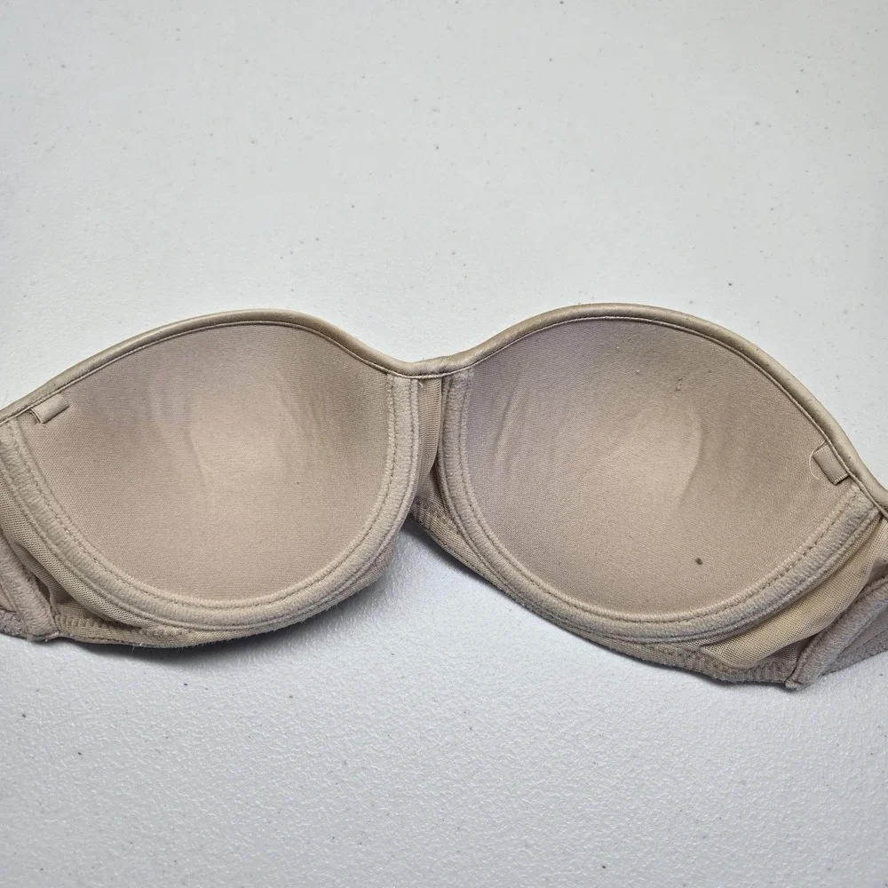 Natori Women Bra 32C‎ Beige Strapless Underwired Smooth Underwire